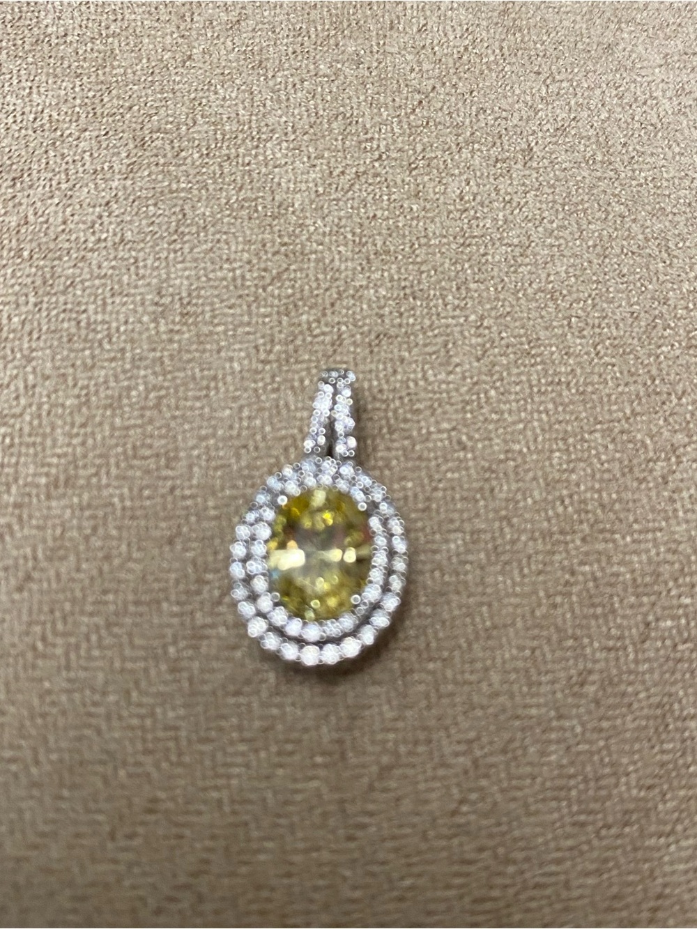 LaFonn Canary Yellow Citrine & Simulated Diamonds Vermeil Pendant - Picture 1 of 5